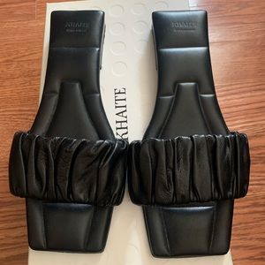 Khaite Crete Black Leather Slide